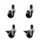 Service Caster 3'' Soft Rubber Wheel Swivel 1-5/8'' Expanding Stem Caster Set 2 Brakes, 4PK SCC-EX20S314-SRS-2-PLB-2-158 - alternate 1